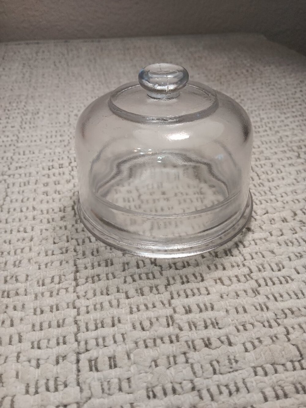 Small Cheese / Pate Serving Dish Cloche Dome Lid - Clear Glass - 3-1/2" x 4-1/2